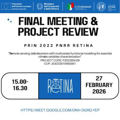 Final Meeting of the "RETINA" PRIN 2022 PNRR project