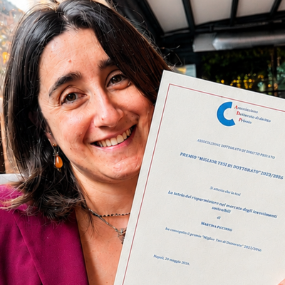 Dottorato in Diritto dei Consumi: premiata la dott.ssa Martina Piccinno