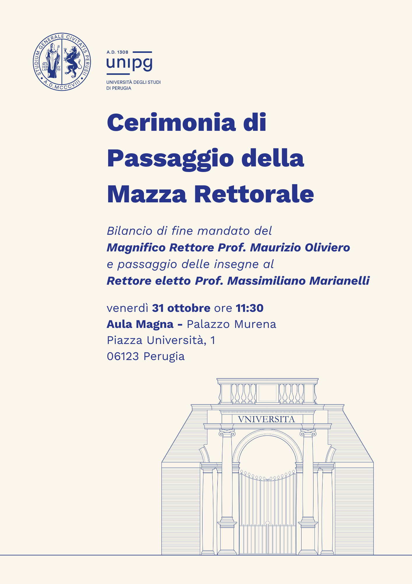 cerimonia di passaggio della mazza rettorale 31 10 2025