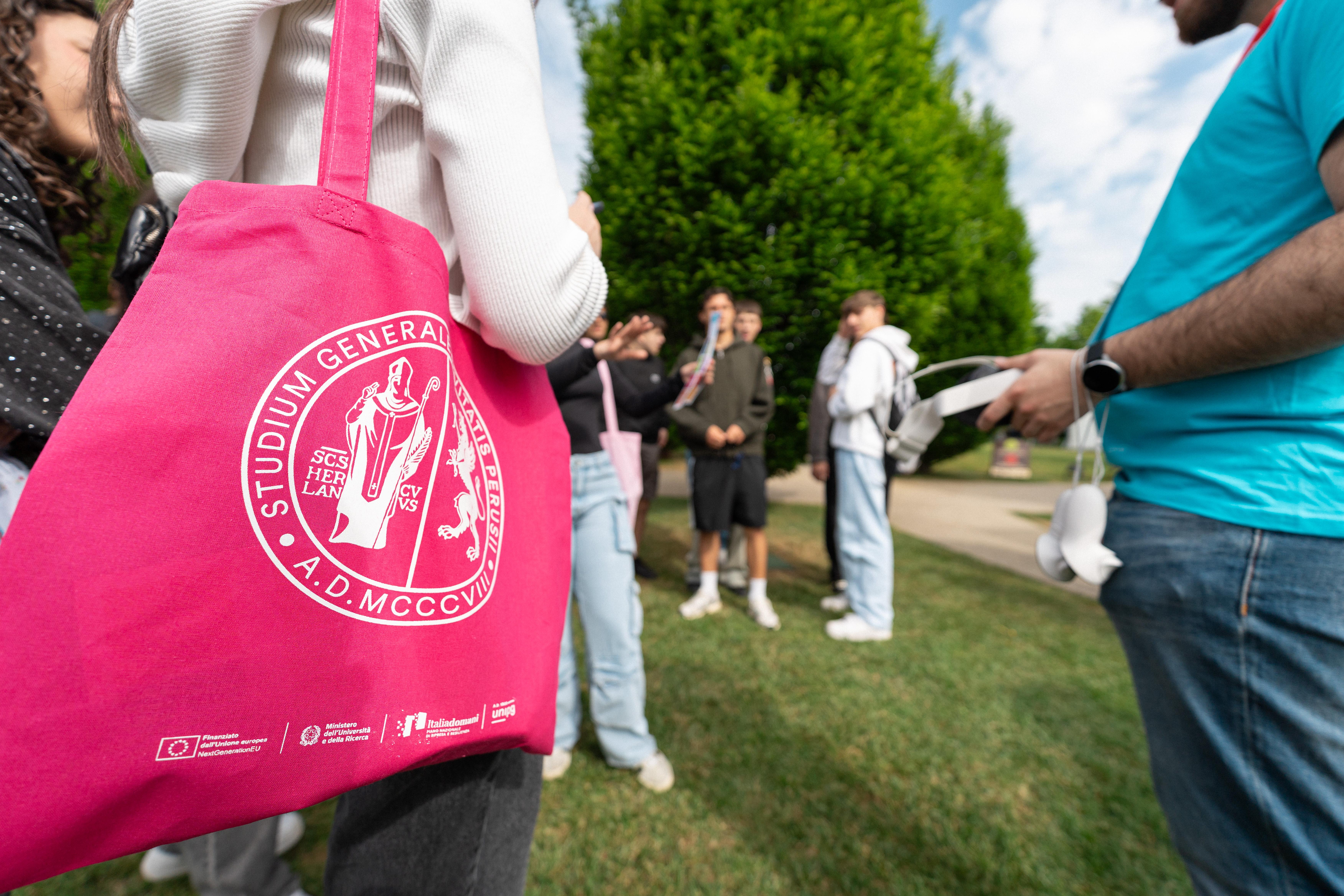 3 - University bag decorated with the university logo
