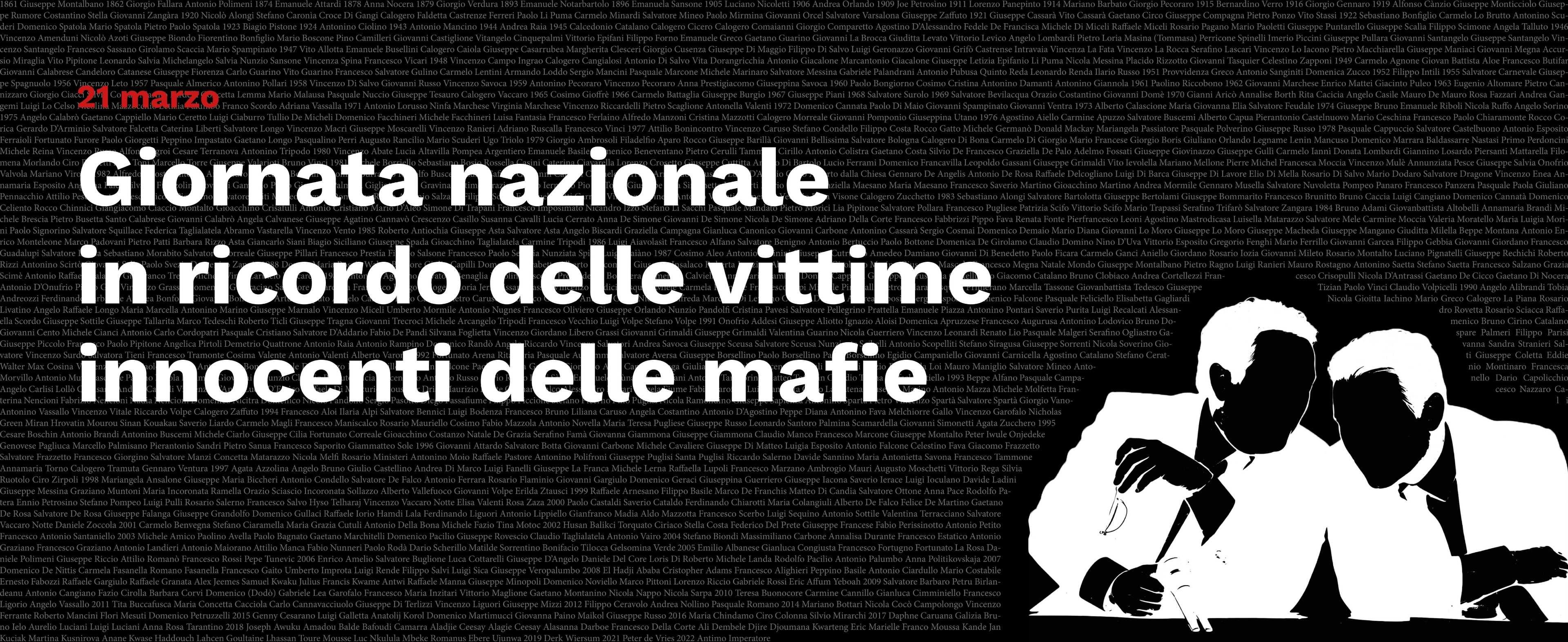 Giornata della memoria e dell’impegno in ricordo delle vittime innocenti delle mafie